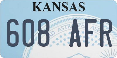 KS license plate 608AFR