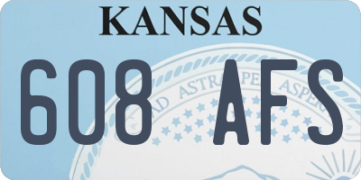 KS license plate 608AFS