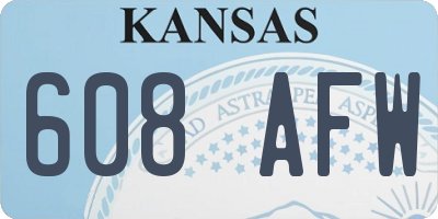KS license plate 608AFW