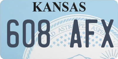 KS license plate 608AFX
