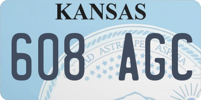 KS license plate 608AGC