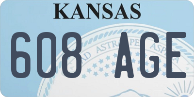 KS license plate 608AGE
