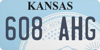 KS license plate 608AHG