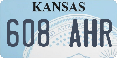 KS license plate 608AHR