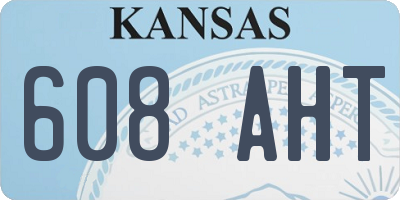 KS license plate 608AHT