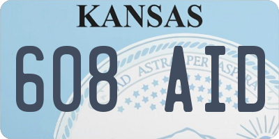 KS license plate 608AID