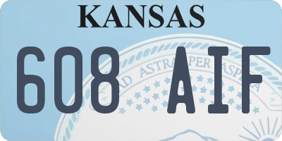 KS license plate 608AIF