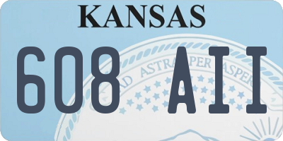 KS license plate 608AII