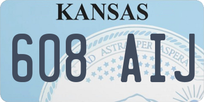 KS license plate 608AIJ