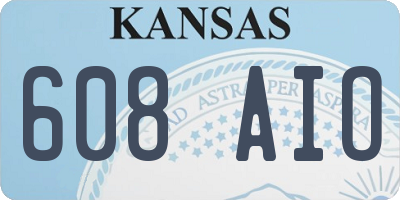 KS license plate 608AIO