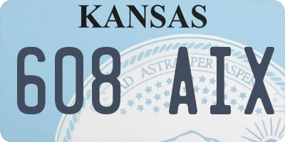 KS license plate 608AIX