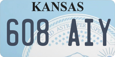 KS license plate 608AIY