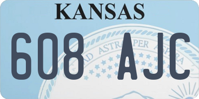 KS license plate 608AJC