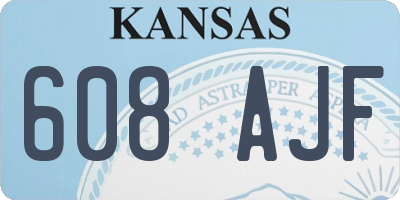 KS license plate 608AJF