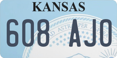 KS license plate 608AJO