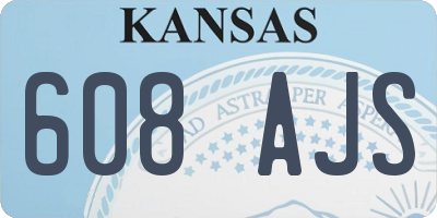 KS license plate 608AJS