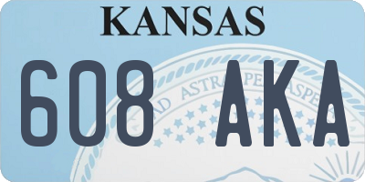 KS license plate 608AKA