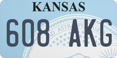 KS license plate 608AKG