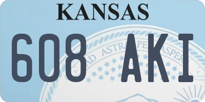 KS license plate 608AKI