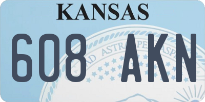 KS license plate 608AKN