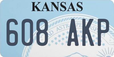 KS license plate 608AKP