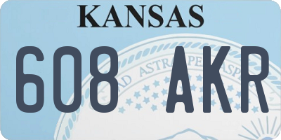 KS license plate 608AKR