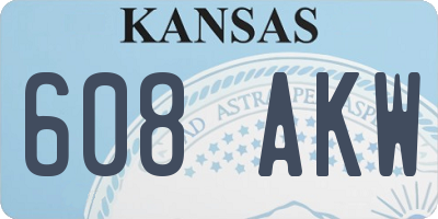 KS license plate 608AKW