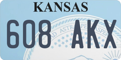 KS license plate 608AKX