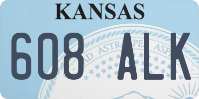 KS license plate 608ALK