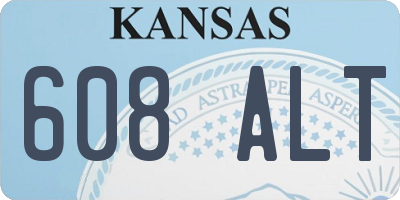 KS license plate 608ALT