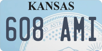 KS license plate 608AMI