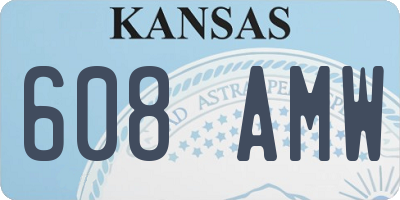 KS license plate 608AMW