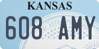 KS license plate 608AMY