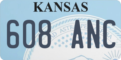 KS license plate 608ANC