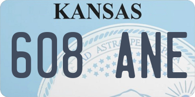 KS license plate 608ANE