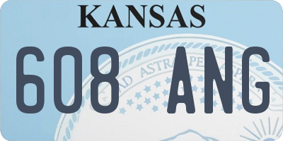 KS license plate 608ANG