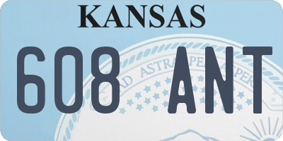 KS license plate 608ANT