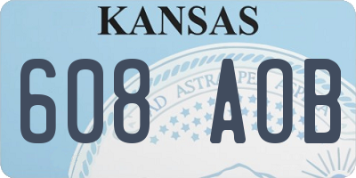 KS license plate 608AOB