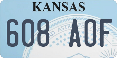 KS license plate 608AOF