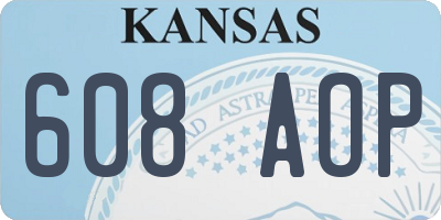 KS license plate 608AOP