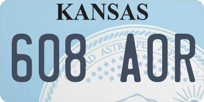 KS license plate 608AOR