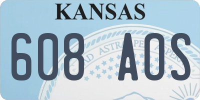 KS license plate 608AOS