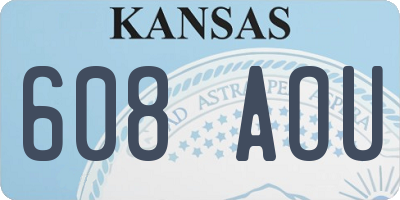 KS license plate 608AOU