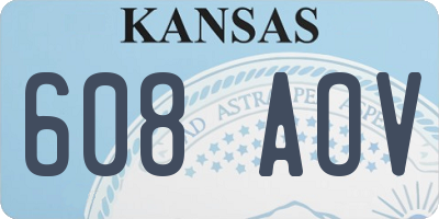 KS license plate 608AOV