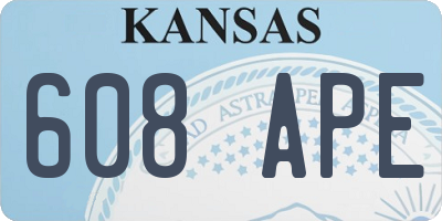 KS license plate 608APE