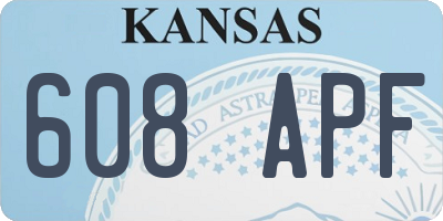 KS license plate 608APF