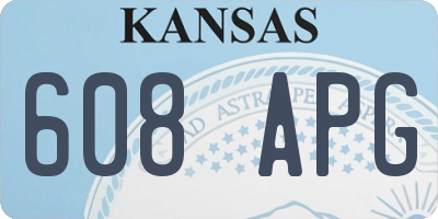 KS license plate 608APG