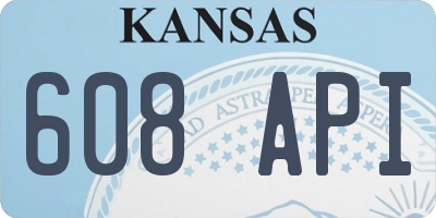 KS license plate 608API