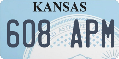KS license plate 608APM