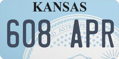 KS license plate 608APR